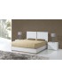 CAMA CASAL SIMPLES CHIADO (200*150) C/ ESTRADO - BRANCO/CARVALHO